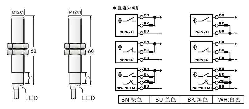 M12光电开关对射式