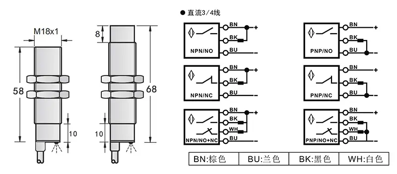 M18高温160度电感式接近开关