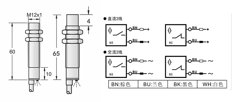 AC 2线 M12两线电感式接近开关