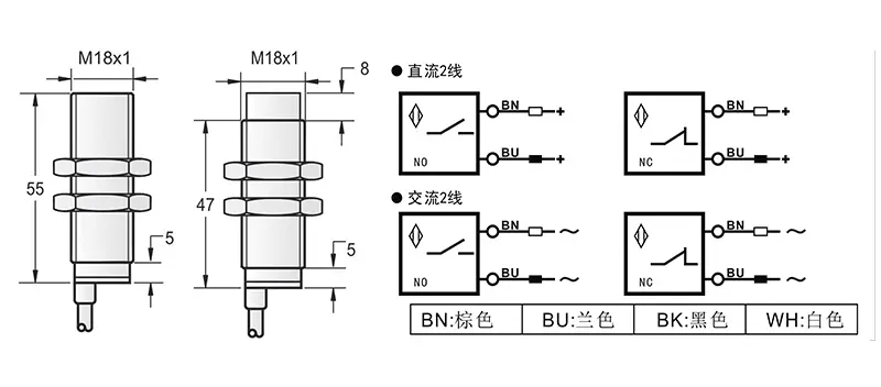 DC 2线 M18两线电感式接近开关