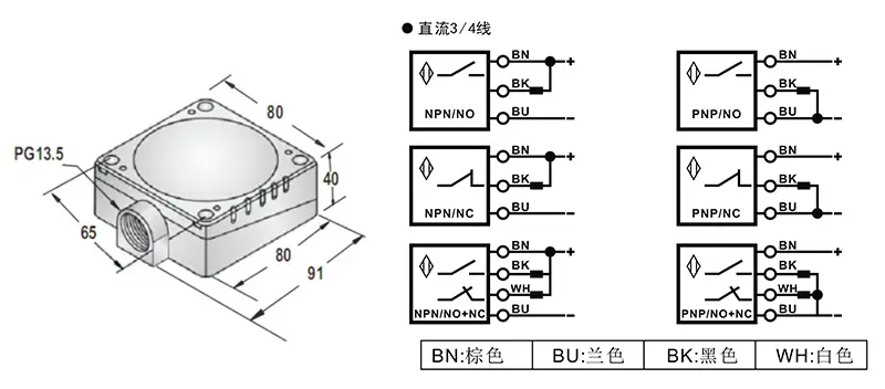 Q80方形电感式接近开关