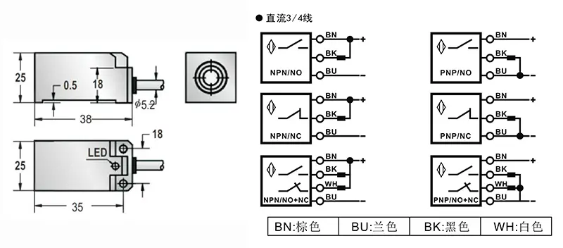 Q25方形电感式接近开关