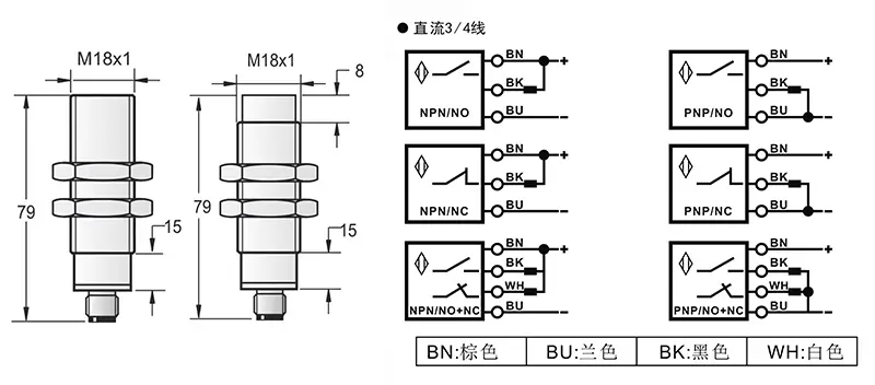 M18模拟量电流输出 接头式接近开关